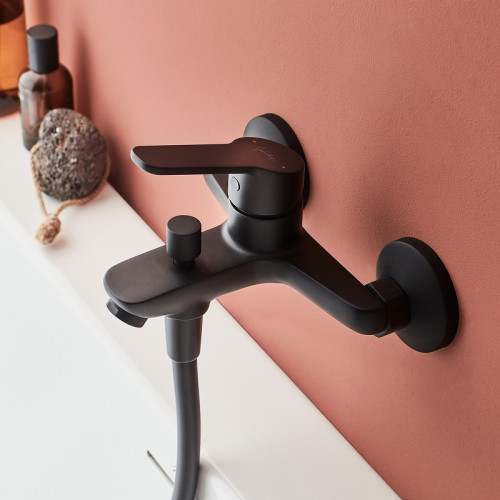 Смеситель для ванны Jacob Delafon Aime E29871-BL Черный матовый латунь на стену