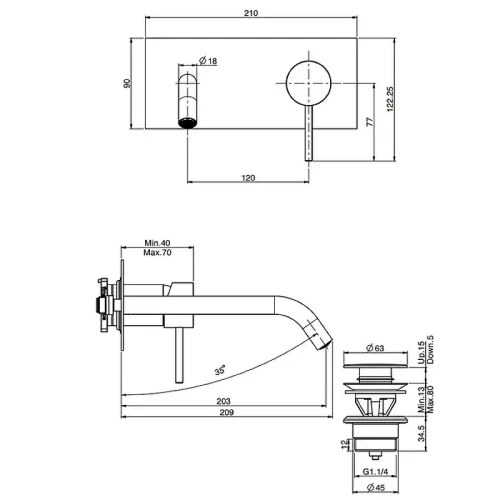 Смеситель для раковины Fima Carlo Frattini Spillo Up F3051WLX5CR цвет Хром