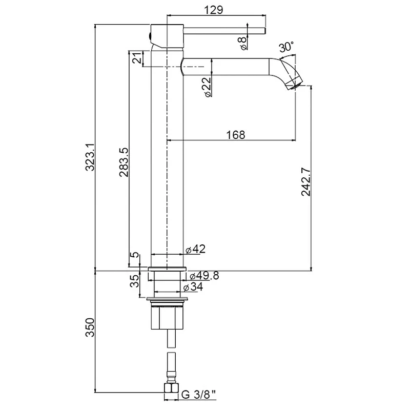 Смеситель для раковины Paini Cox 78PJ205OLL Золото матовое