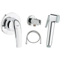 Гигиенический душ со смесителем Grohe Baucurve 123072 Хром латунь на стену