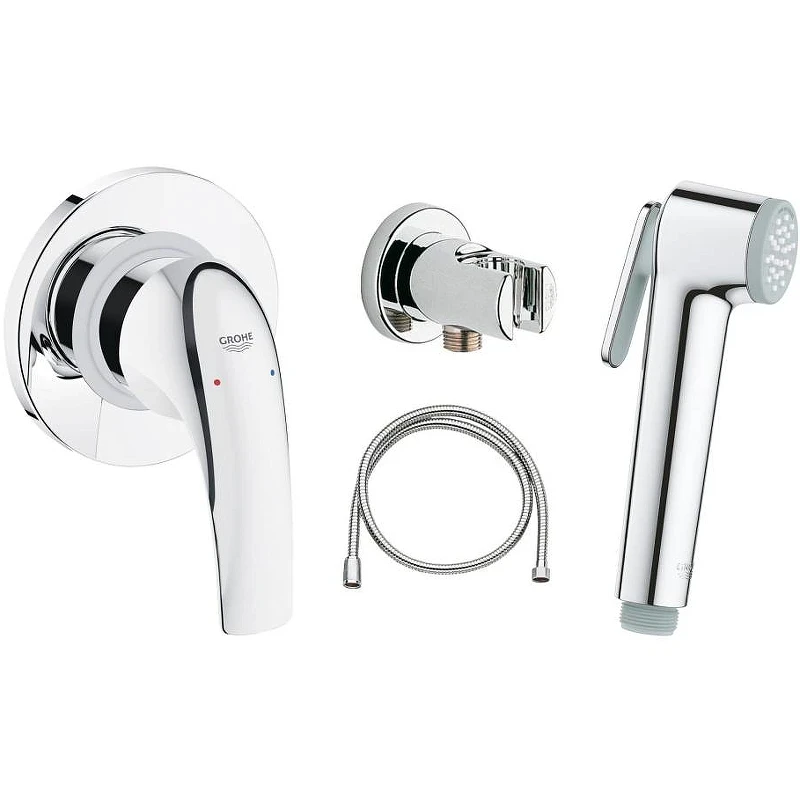 Гигиенический душ со смесителем Grohe Baucurve 123072 Хром латунь на стену