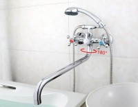 Смеситель для ванны Frap H19 F2619-2 универсальный Хром латунь на стену