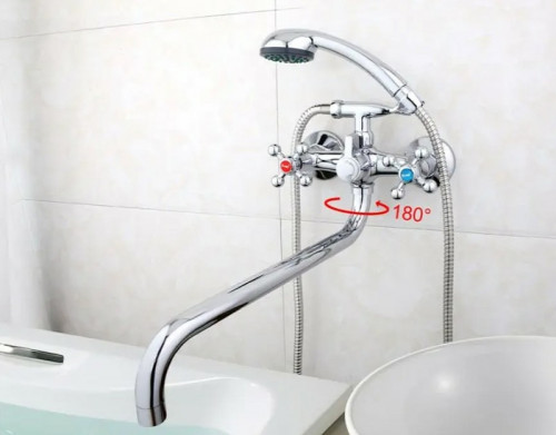 Смеситель для ванны Frap H19 F2619-2 универсальный Хром латунь на стену