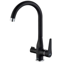 Смеситель для кухни ZorG Steel Hammer SH 910 BLACK CR Черный матовый латунь