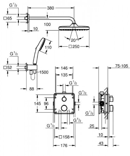 Душевая система Grohe Grohtherm 34871000 с термостатом цвет Хром