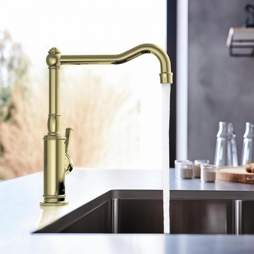 Смеситель для кухни Aquatek Классик AQ1580PG Полированное золото латунь