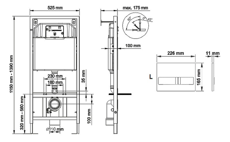 Комплект унитаза Grossman GR-4455S с инсталляцией Berges Novum L3 040213 с сиденьем Микролифт и клавишей смыва Хром фаянс подвесной