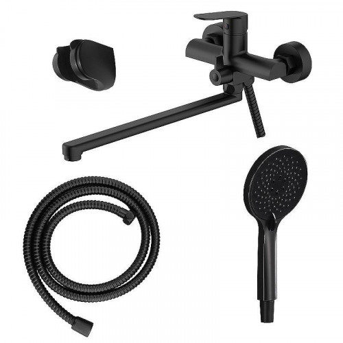 Смеситель для ванны Azario Alanti AZ-K1732B универсальный цвет Черный матовый