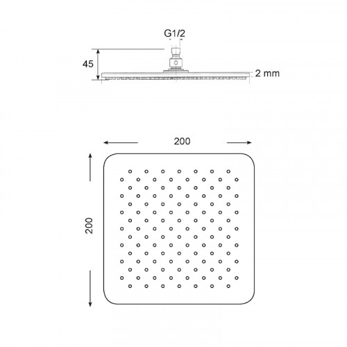 Верхний душ Migliore Rimini 29662 Хром латунь на потолок
