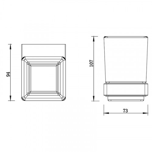 Стакан для зубных щеток Whitecross Cubo black CU2430BL Черный матовый