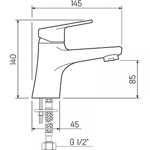 Смеситель для раковины Ростовская Мануфактура Сантехники SL132-001F Хром