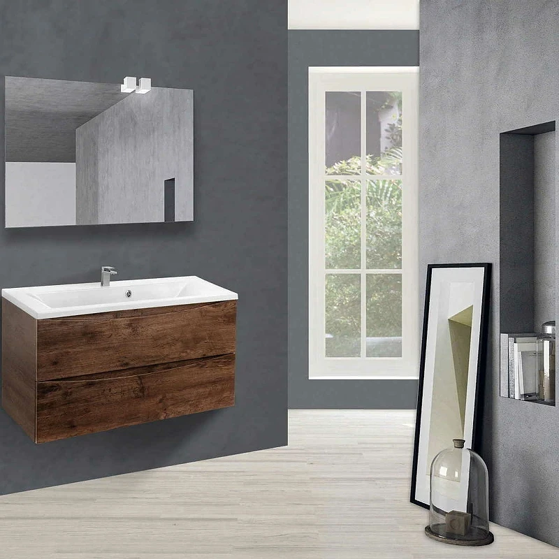 Тумба под раковину Vincea Mia 90 VMC-2MA900RW подвесная R.Wood МДФ / ЛДСП