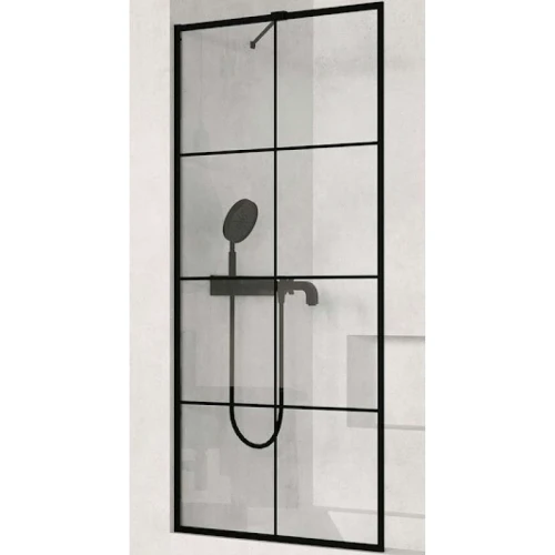 Шторка на ванну Ceruttispa Muza 80x140 MUZA F80 9283 профиль Черный стекло прозрачное