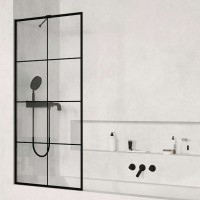 Шторка на ванну Ceruttispa Muza 80x140 MUZA F80 9283 профиль Черный стекло прозрачное
