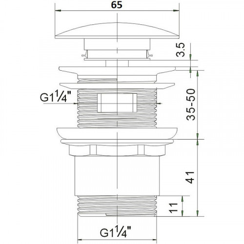 Донный клапан Orange X1-004b click-clack Черный матовый