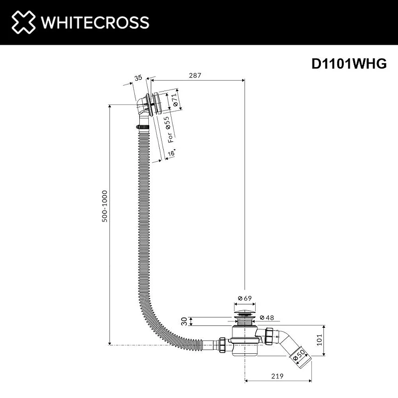 Слив-перелив Whitecross Ultima D1101CPB click-clack цвет Медь брашированная