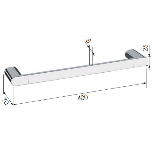 Полотенцедержатель Remer Lounge LN40CFP Хром черный брашированный