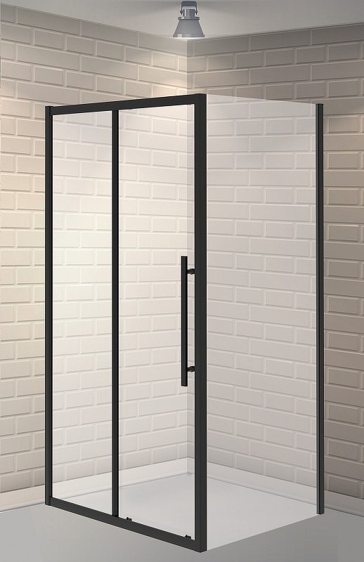 Душевой уголок Esbano Flex 120x80 ESOGF128PSB профиль Черный стекло прозрачное