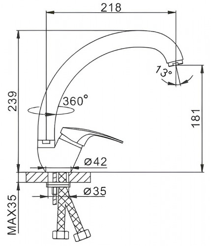 Смеситель для кухни Frap H39 F4139-B Хром