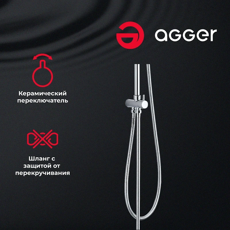 Душевая система Agger A0193500 Хром латунь на стену