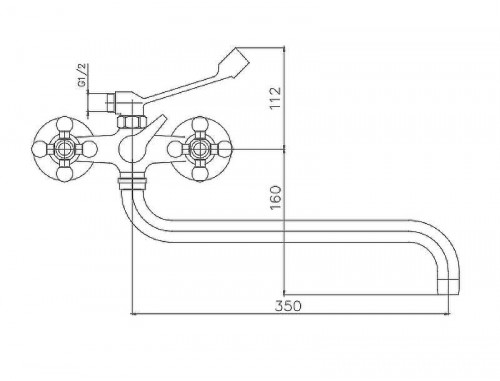 Смеситель для ванны Cron CN2619-3 универсальный Хром