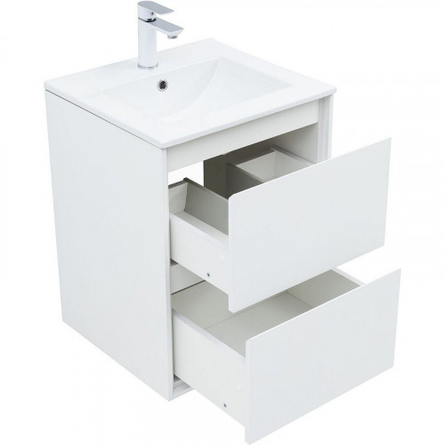 Тумба под раковину Aquanet Милан 50 336366 подвесная Белый глянец МДФ / ЛДСП