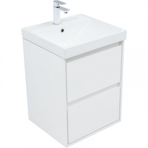 Тумба под раковину Aquanet Милан 50 336366 подвесная Белый глянец МДФ / ЛДСП