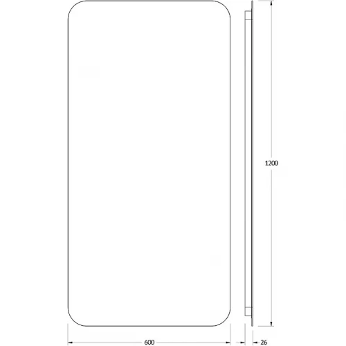 Зеркало Defesto Opti 60x120 DF 2818R с подсветкой 34W-3000К/ИК - выключатель/Теплый белый свет