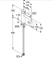 Смеситель для раковины Kludi Bozz 382823976 Черный матовый латунь