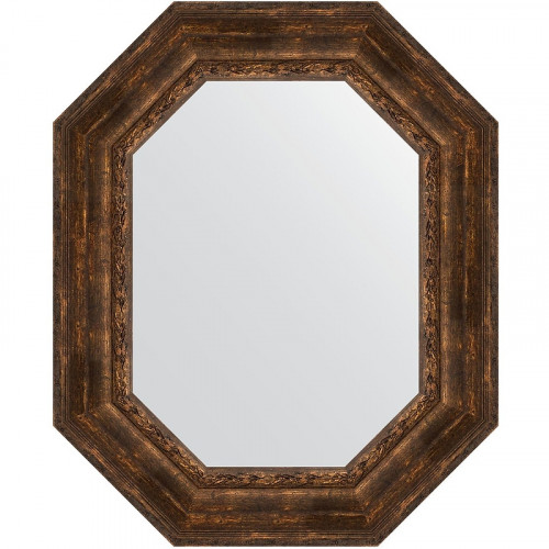 Зеркало Evoform Polygon 82х67 BY 7270 в багетной раме - Состаренное дерево с орнаментом 120 мм стекло