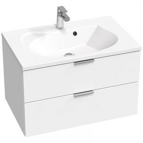 Тумба под раковину Ravak Rosa II 76 X000001495 подвесная Белая глянцевая МДФ / ЛДСП
