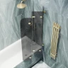 Шторка для ванны Maybah Glass MGV-588-3 980х1400 складная 4 секции Золото стекло графитовое