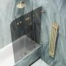 Шторка для ванны Maybah Glass MGV-588-3 980х1400 складная 4 секции Золото стекло графитовое