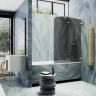 Шторка для ванны Maybah Glass MGV-588-3 980х1400 складная 4 секции Золото стекло графитовое
