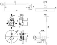 Душевая система Paffoni Light KITLIG015NO Черная матовая латунь встраиваемый