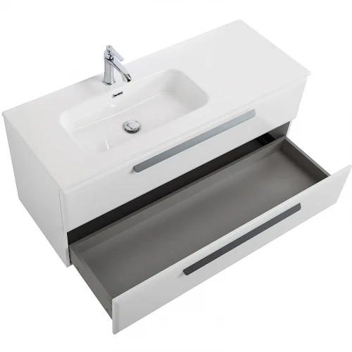 Тумба под раковину Cezares Eco-Cer-N 120 L ECO-CER-N-1200-2C-SO-BL-L подвесная Bianco Lucido без ручек МДФ / ЛДСП