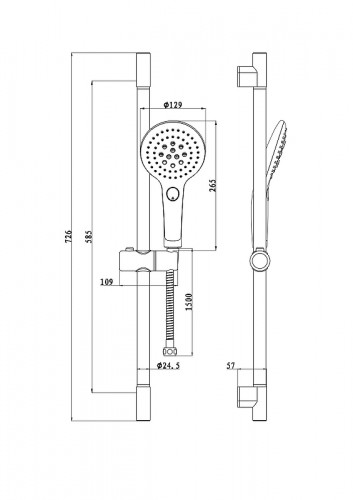 Душевой гарнитур Olive's BD06 цвет Хром