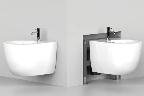 Комплект унитаза Abber Bequem AC1100-AC0105-AC0120-AC1150-AC0101P с сиденьем Микролифт и клавишей смыва цвет Хром
