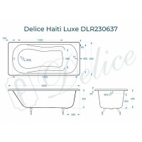 Чугунная ванна Delice Haiti Luxe 160x80 DLR230637 без отверстий под ручки и антискользящего покрытия