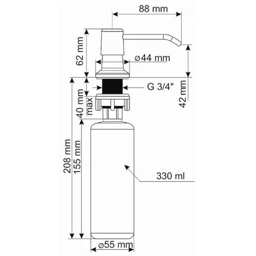 Дозатор для моющего средства Ulgran Classic U-01(328) Бежевый