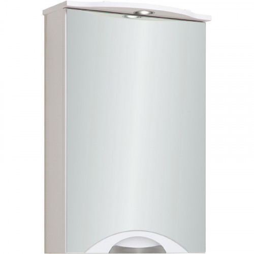 Зеркальный шкаф Runo Ибица 50 R 00000001075 с подсветкой Белый МДФ / ЛДСП, стекло