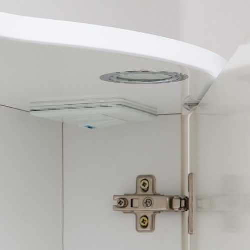 Зеркальный шкаф Runo Ибица 50 R 00000001075 с подсветкой Белый МДФ / ЛДСП, стекло