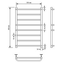 Водяной полотенцесушитель Comfysan Puro W-8 80x50 013028 Черный матовый