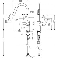 Смеситель для кухни Hansgrohe Focus 31815670 Черный матовый латунь
