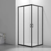 Душевой уголок Veconi Rovigo RV-101B 80х80 RV101B-80-01-C4 профиль Черный матовый стекло прозрачное