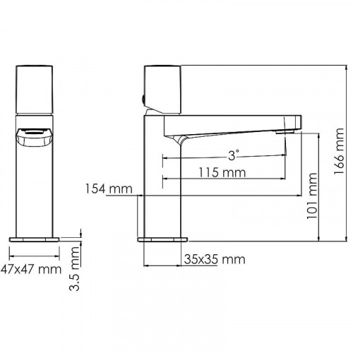 Смеситель для раковины WasserKRAFT Nuthe 9103 Черный матовый латунь