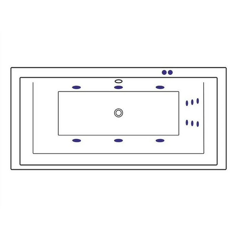 Акриловая ванна Excellent Crown Grand 190x90 WAEX.CRG19.LINE.GL с гидромассажем