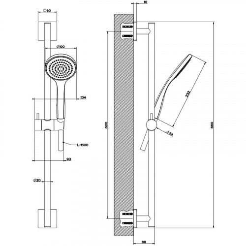Душевой гарнитур Gessi Emporio Shower 47314#031 Хром