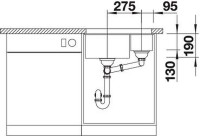 Кухонная мойка Blanco Subline 340/160-U L 523556 Серый беж искусственный камень (литьевой мрамор) встраиваемый