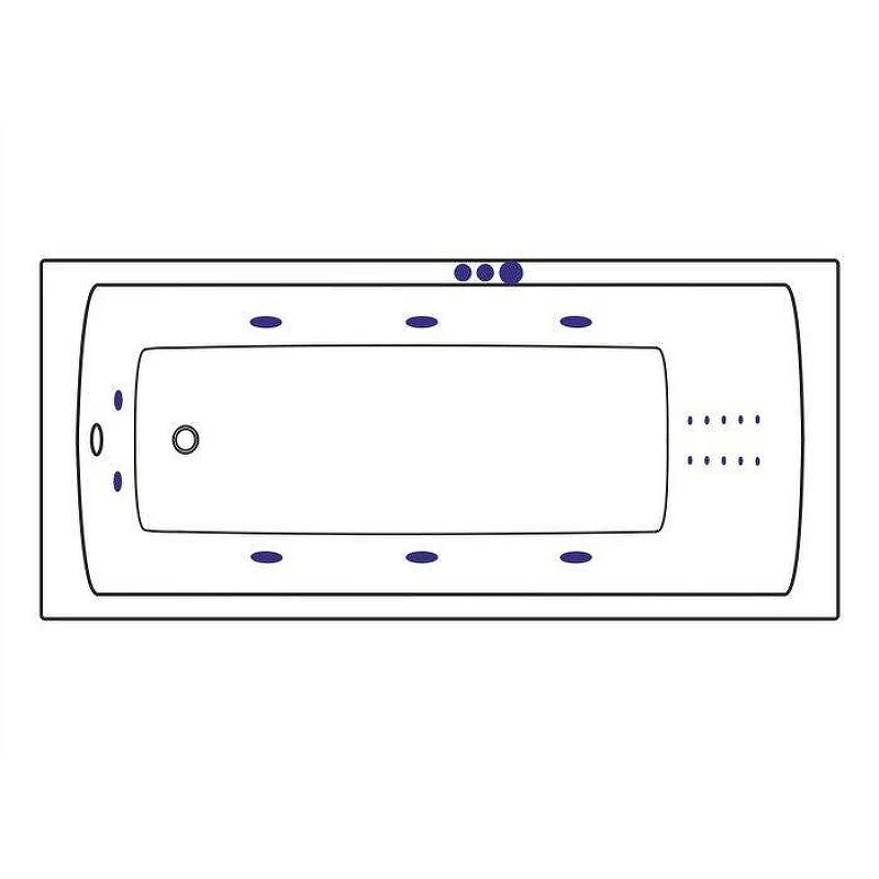 Акриловая ванна Excellent Aquaria 150x70 WAEX.AQU15.SMARTNANO.GL цвет Белый с гидромассажем форсунки Золото